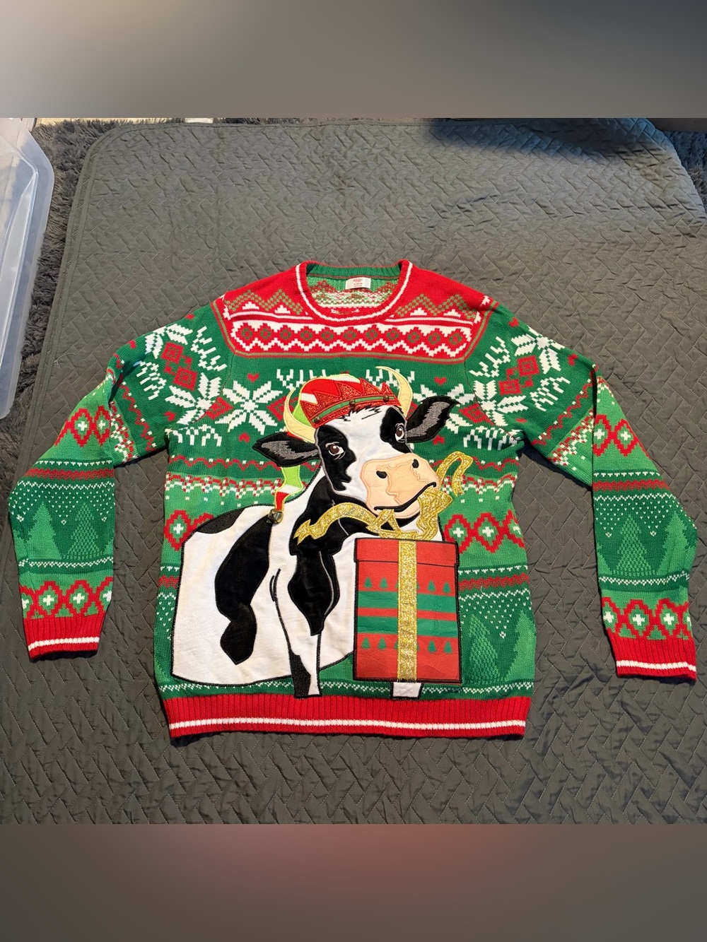 HOLDAY Cow Ugly Christmas Sweater Size XL